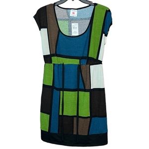 Two Beautiful Hearts Destination Maternity Dress/Top Knit Patchwork Size Small